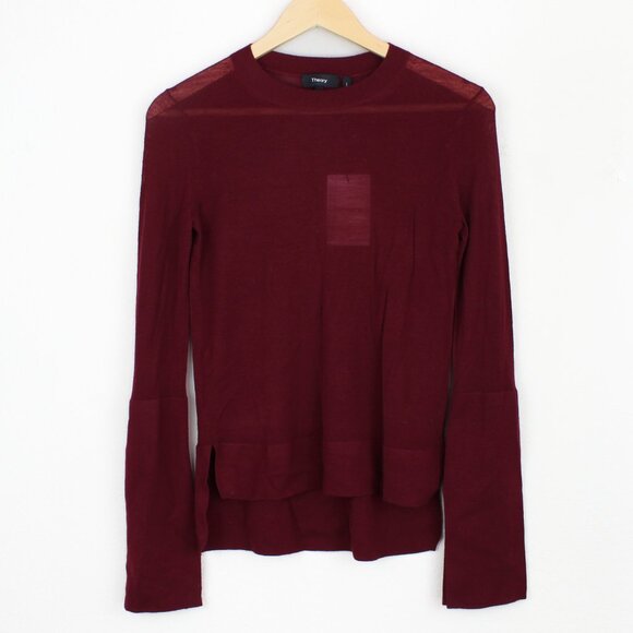 NWT Theory Merino Wool Crewneck Sweater Top | Long Sleeve Fall Layer - Picture 2 of 10